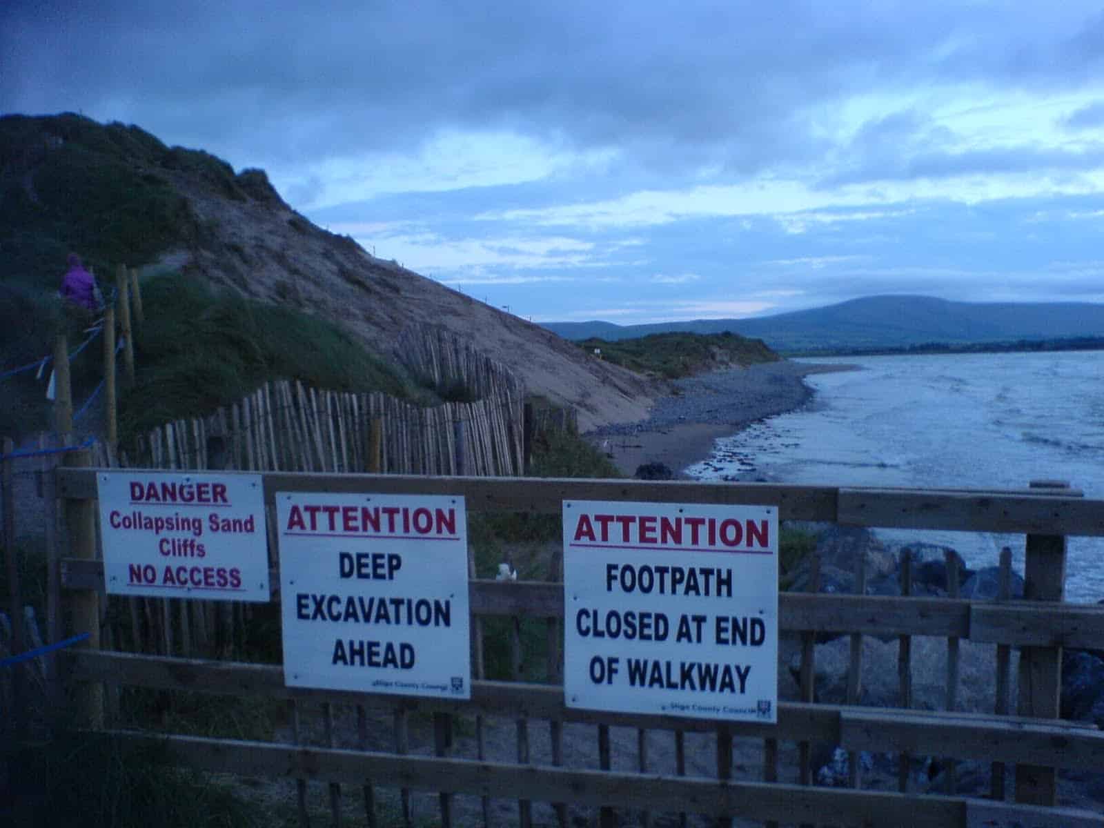 The eroded beach at Strandhill